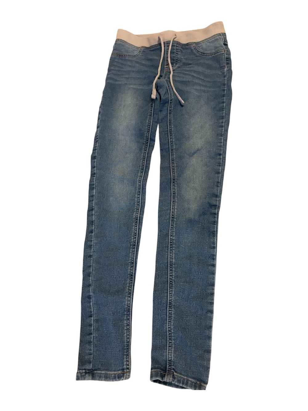 Justice Girls 12 Slim Blue Knit Waist Skinny Jeans